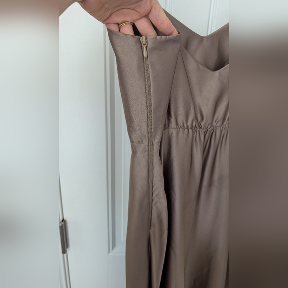 Show Me Your Mumu Faith Satin Maxi Dress In Dune - Picture 8 of 11